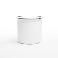 Weiße Emaille-Tasse
